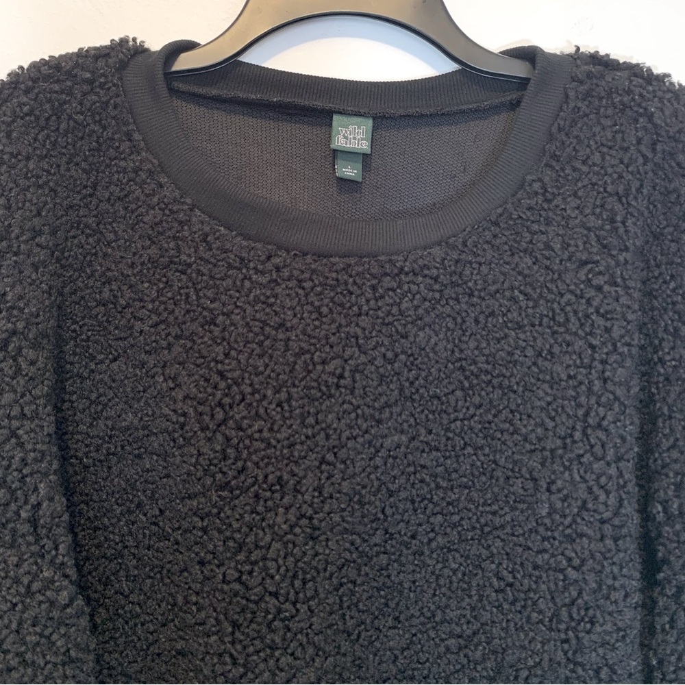 Wild Fable Cozy Black Sherpa Sweater - Picture 2 of 7